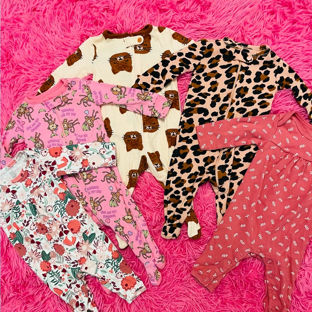 Bundle of 5 footie pajamas